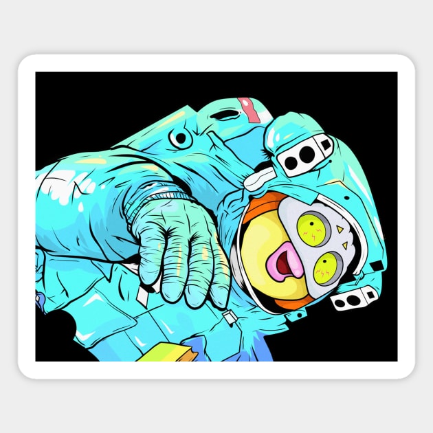 Dope Slluks astronaut guy floating in space illustration Magnet by slluks_shop